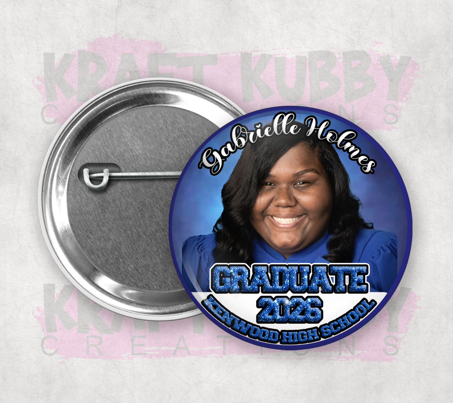 Buttons - Custom Graduation Pinback Buttons - 3 Button Sizes to Choose From