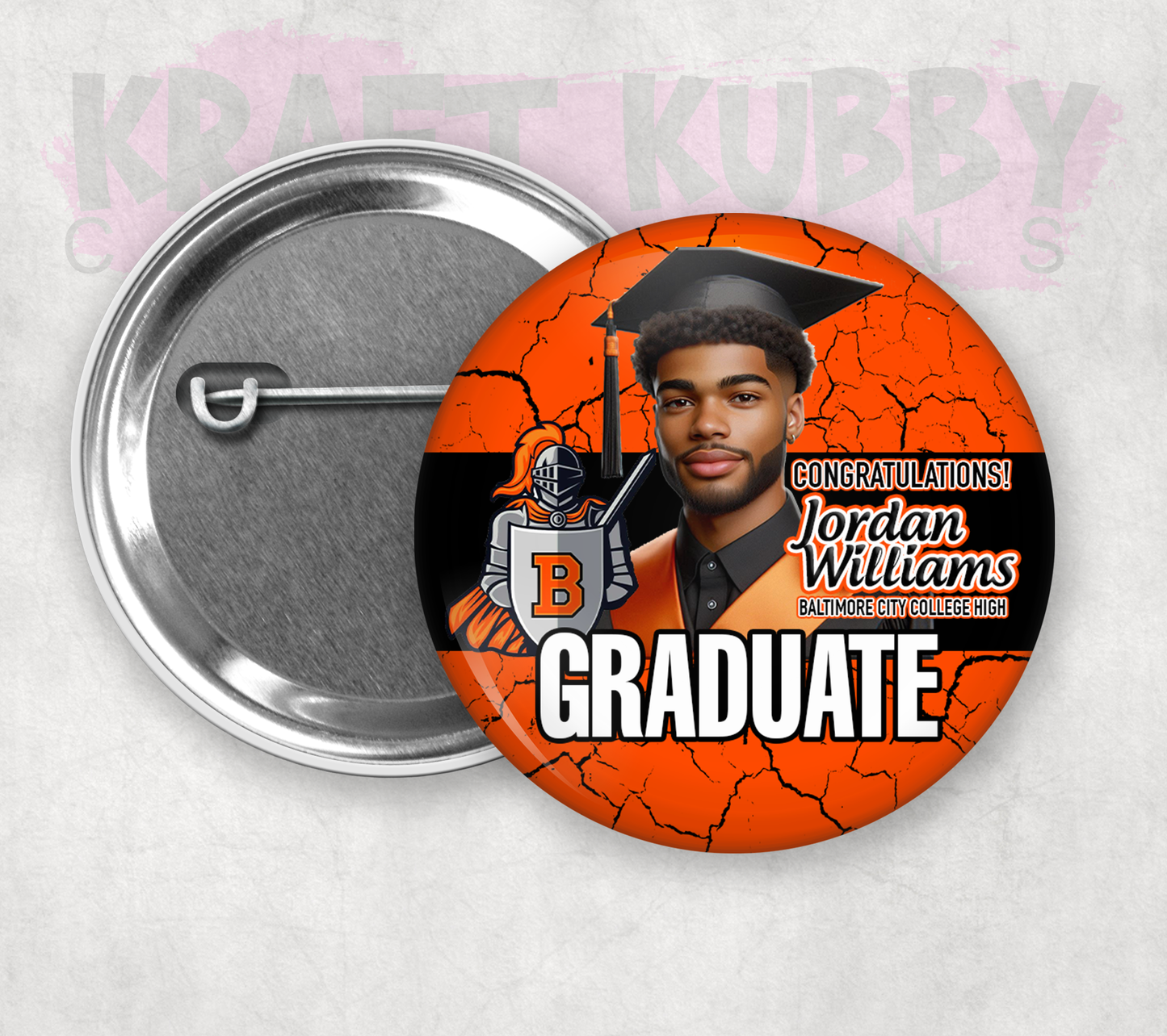 Buttons - Custom Graduation Pinback Buttons - 3 Button Sizes to Choose From