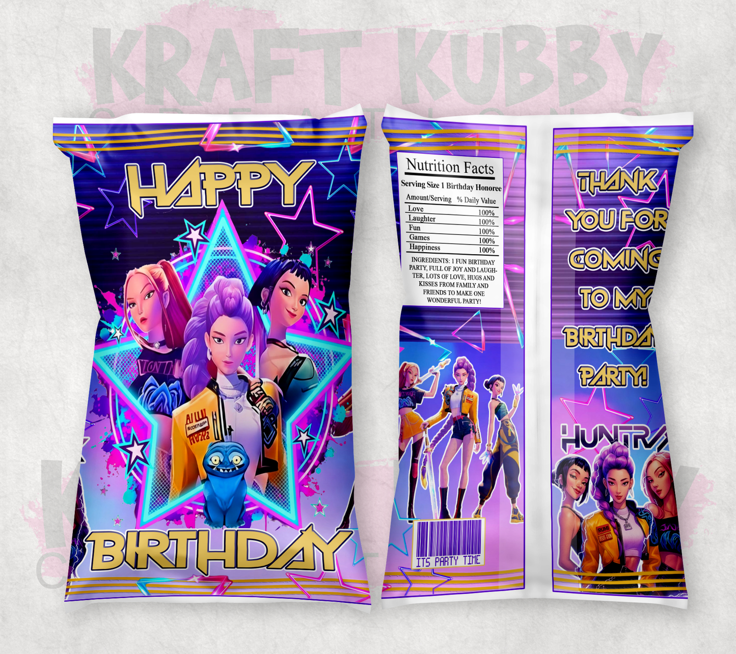 Party Treats Packages - 1 Dozen Treats Each - K-Pop Demon Hunters