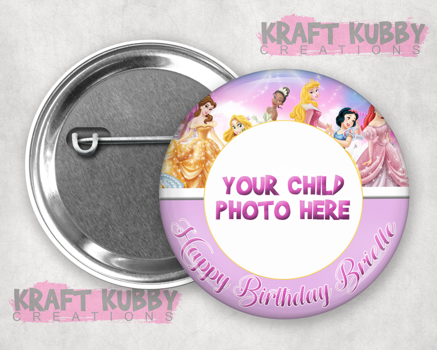 Buttons - Custom Kid's Birthday Buttons - Any Theme