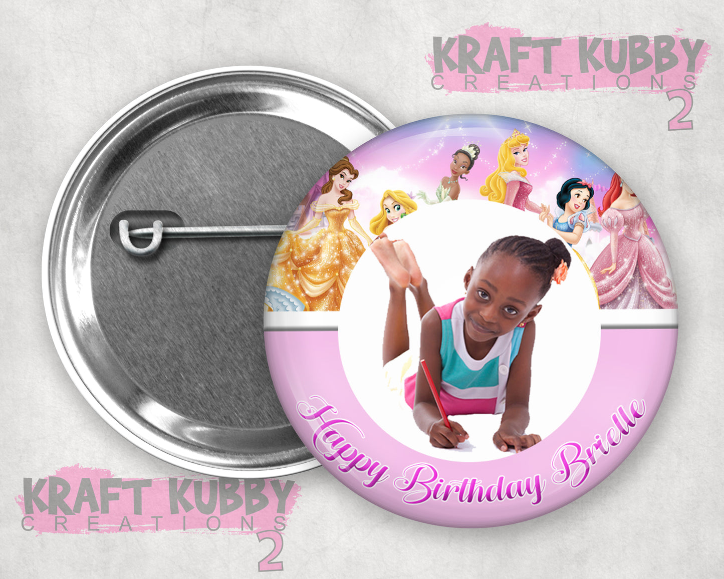 Buttons - Custom Kid's Birthday Buttons - Any Theme
