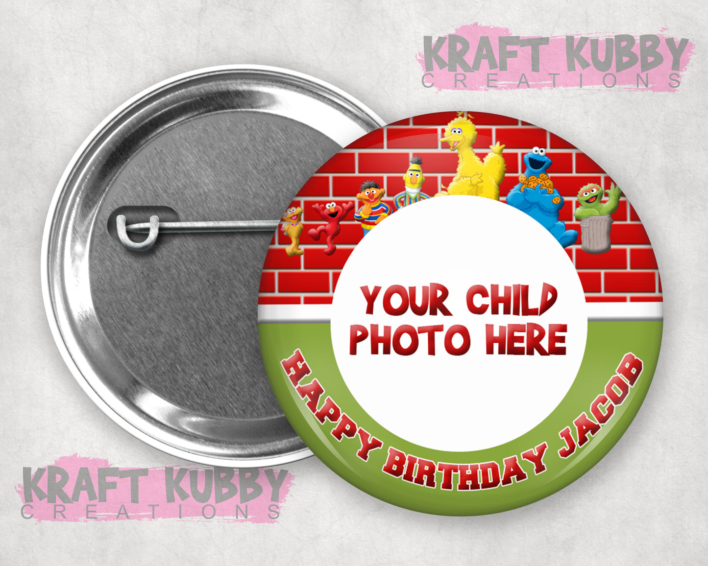 Buttons - Custom Kid's Birthday Buttons - Any Theme