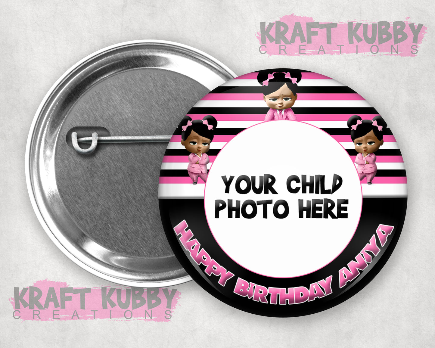 Buttons - Custom Kid's Birthday Buttons - Any Theme
