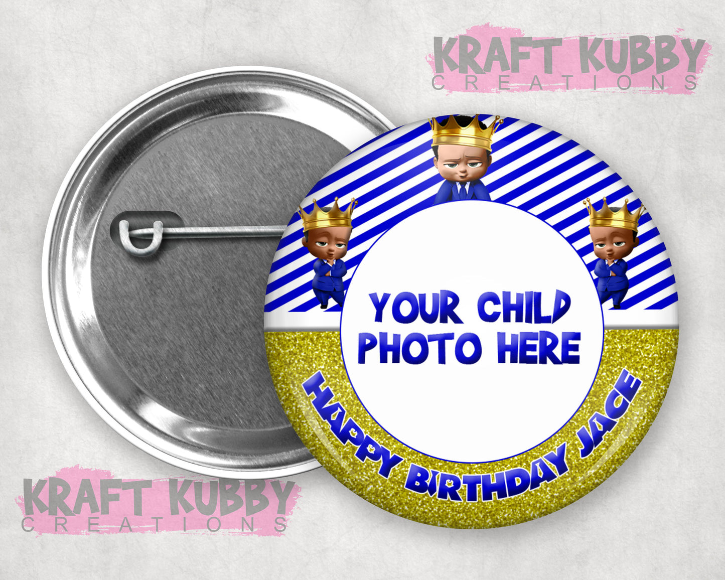 Buttons - Custom Kid's Birthday Buttons - Any Theme