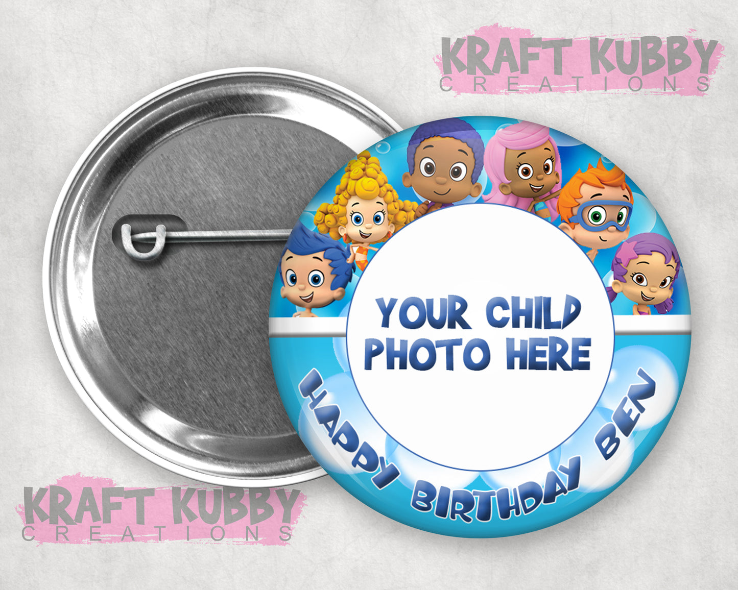 Buttons - Custom Kid's Birthday Buttons - Any Theme