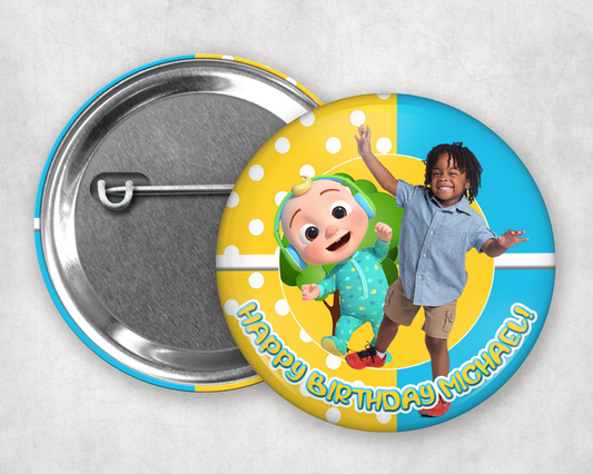 Buttons - Custom Kid's Birthday Buttons - Any Theme