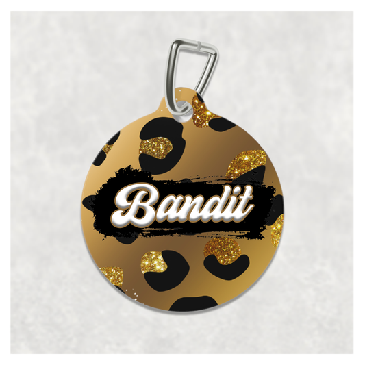 Pet Tag - Personalized Pet ID Tag - Round Tag - Bandit