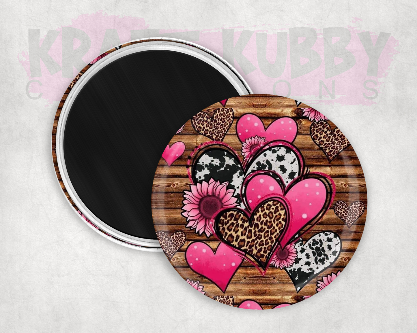 Magnets - Round Magnets - 2.25 inch - Cowboy Hearts