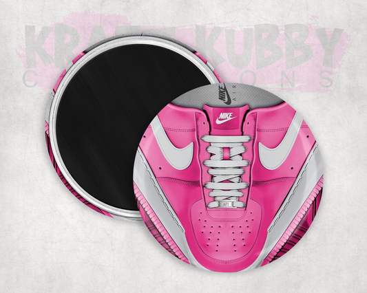Magnets - Round Magnets - 2.25 inch - Pink Nike Air Force 1