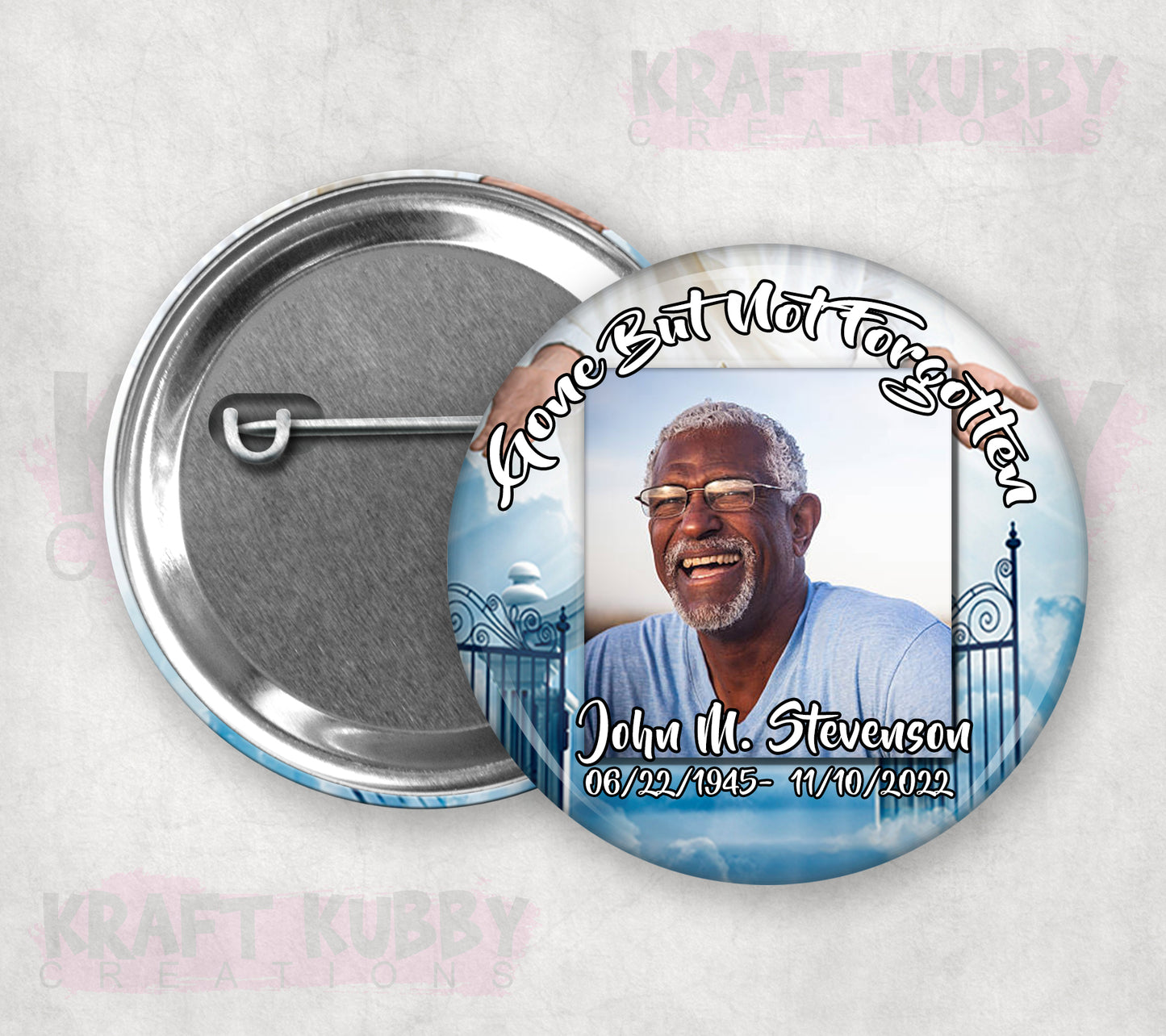 Memorial or Funeral Buttons - Pinback Buttons - Single Buttons