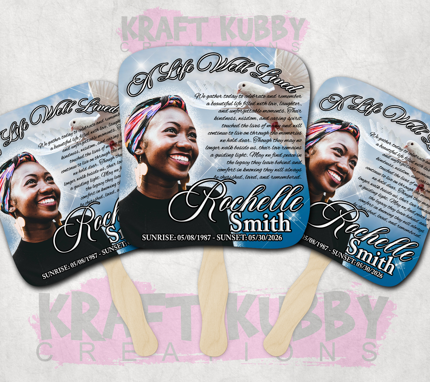 Fans - Memorial/Funeral Fans - 5 Fan Bundle