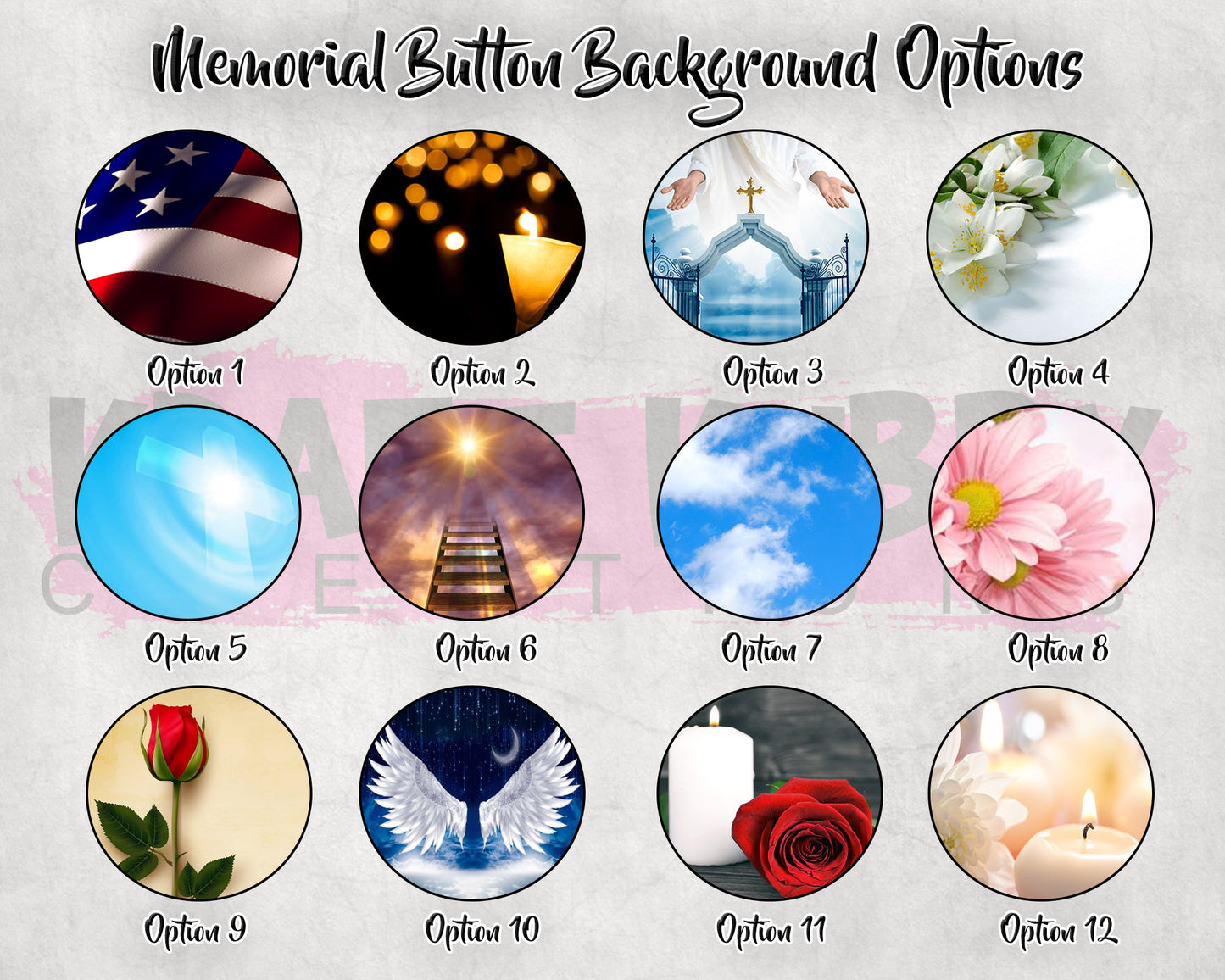 Memorial Funeral Buttons - Custom Funeral Buttons (10 Pack)