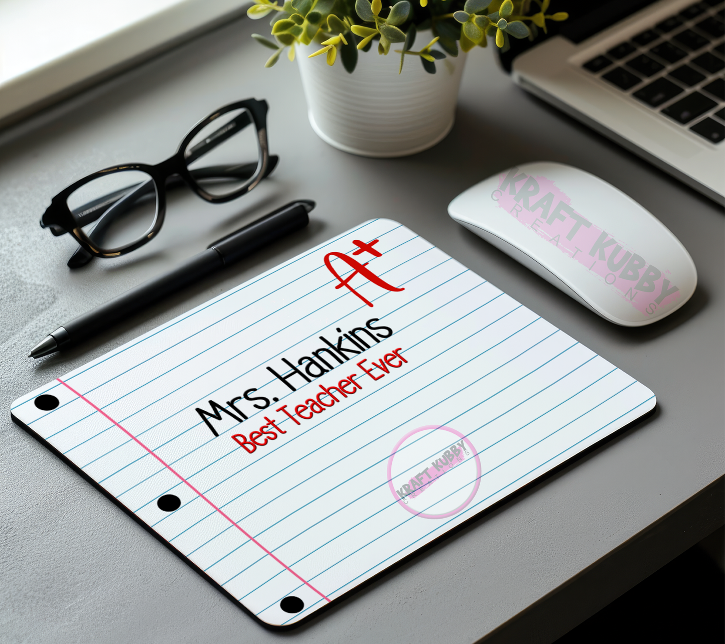 Mousepad - Teacher's Appreciation - Notebook Paper - Personalized