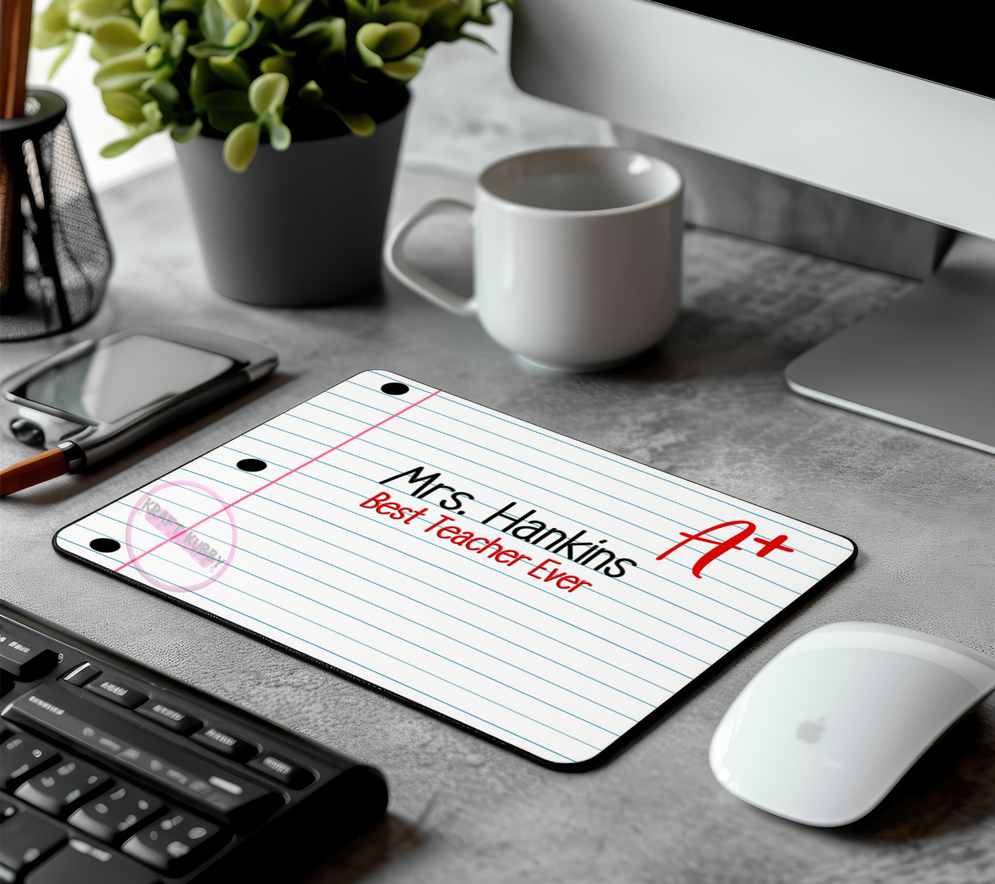 Mousepad - Teacher's Appreciation - Notebook Paper - Personalized