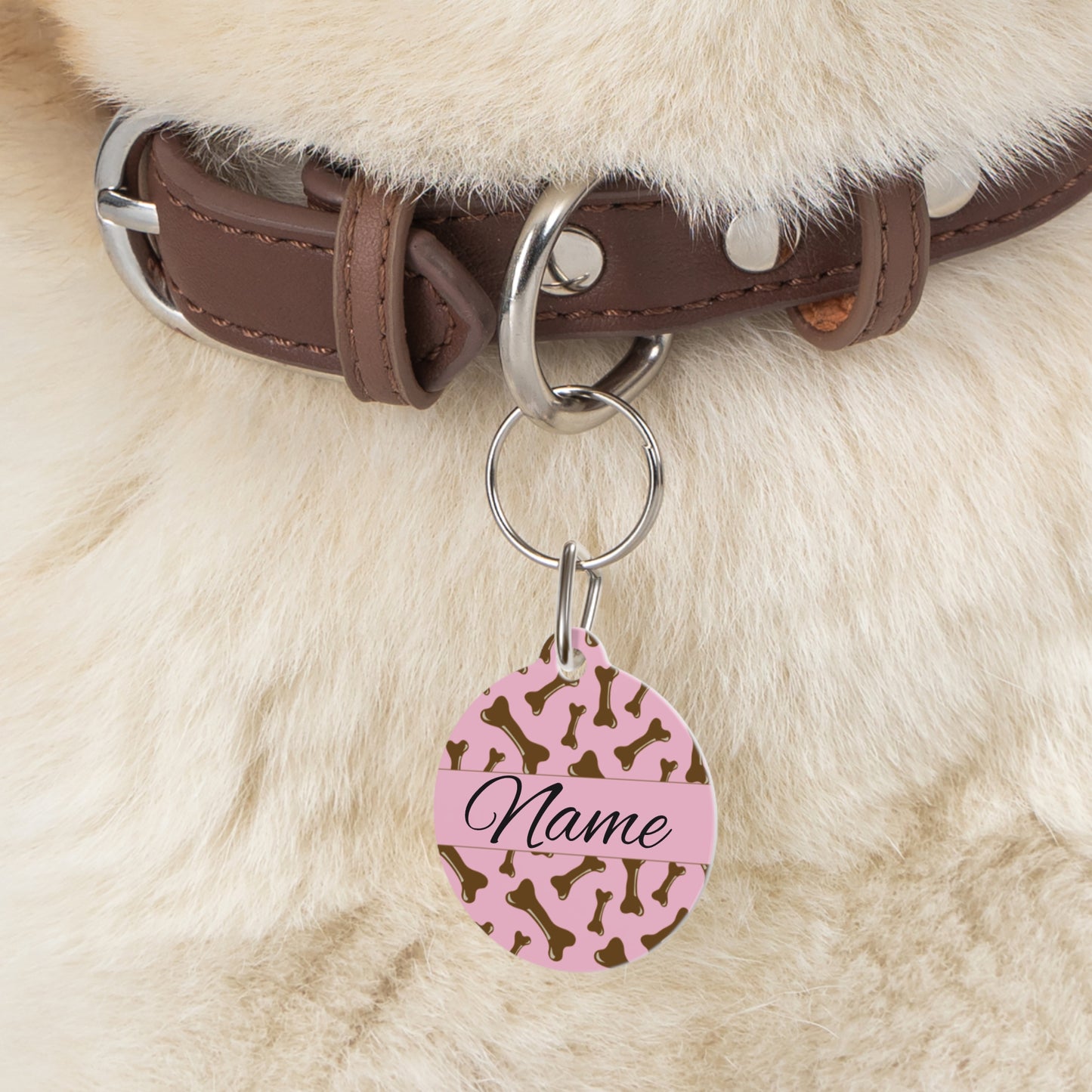 Pet Tag - Personalized Pet ID Tag - Round Tag - Spike