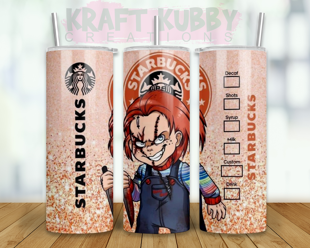 Tumbler - 20 oz - Sublimation - Starbucks - Halloween Characters