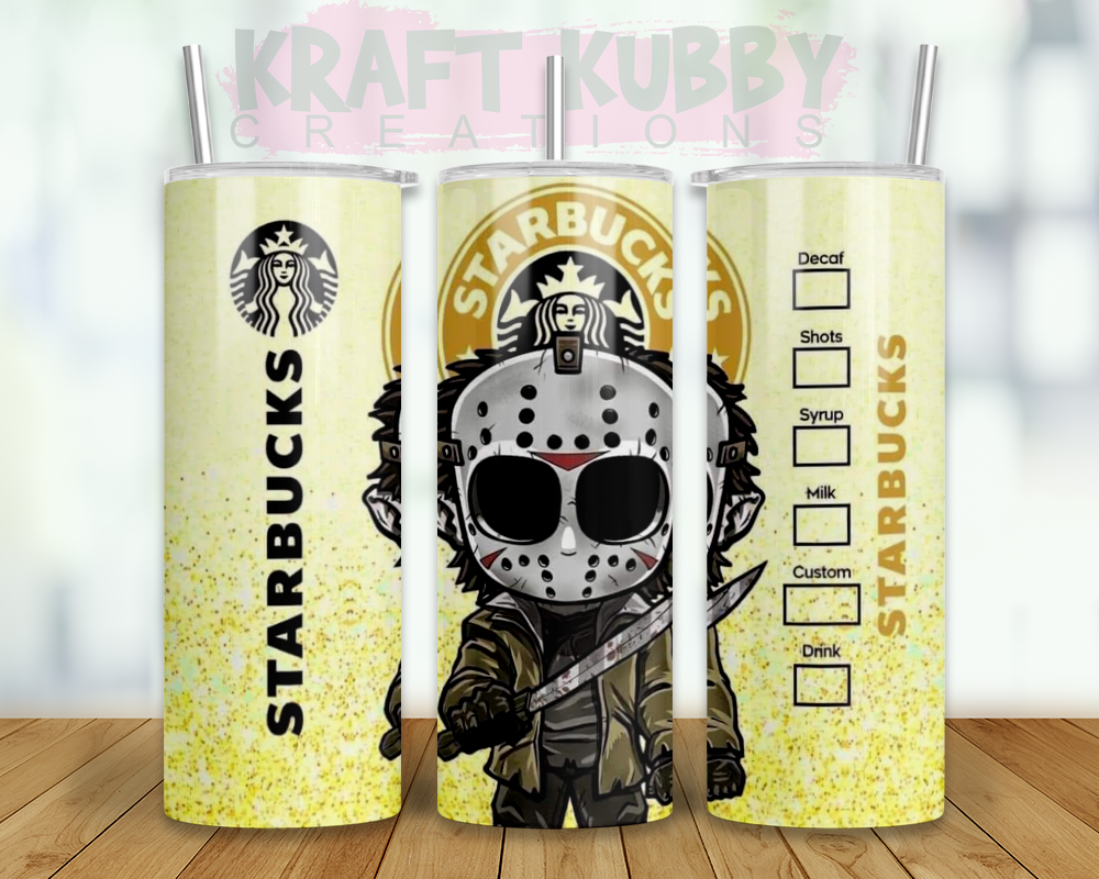 Tumbler - 20 oz - Sublimation - Starbucks - Halloween Characters
