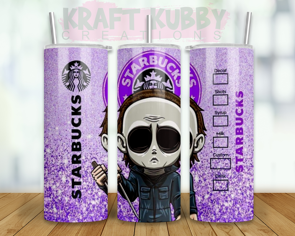 Tumbler - 20 oz - Sublimation - Starbucks - Halloween Characters