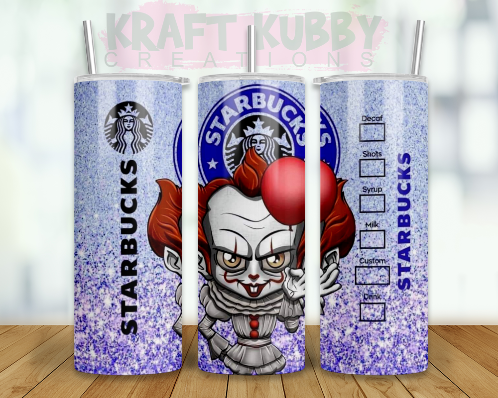 Tumbler - 20 oz - Sublimation - Starbucks - Halloween Characters