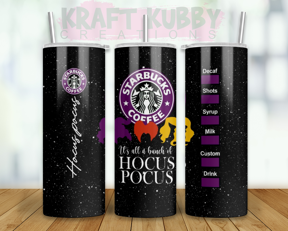 Tumbler - 20 oz - Sublimation - Halloween -Starbucks - Hocus Pocus