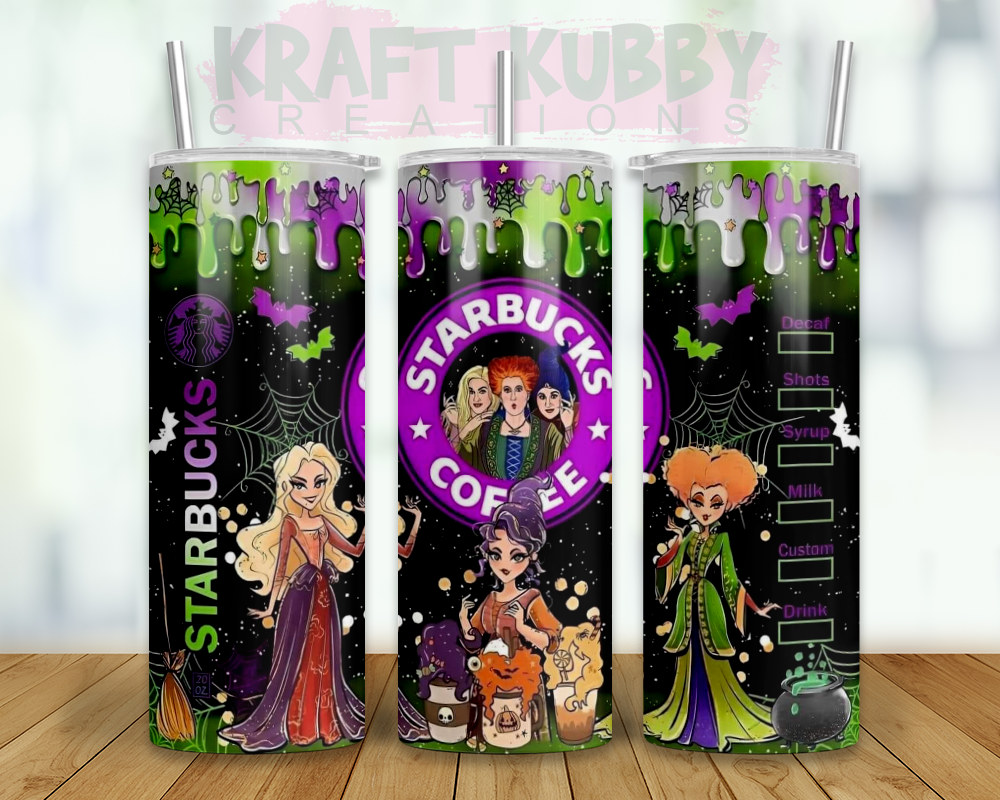 Tumbler - 20 oz - Sublimation - Halloween -Starbucks - Hocus Pocus