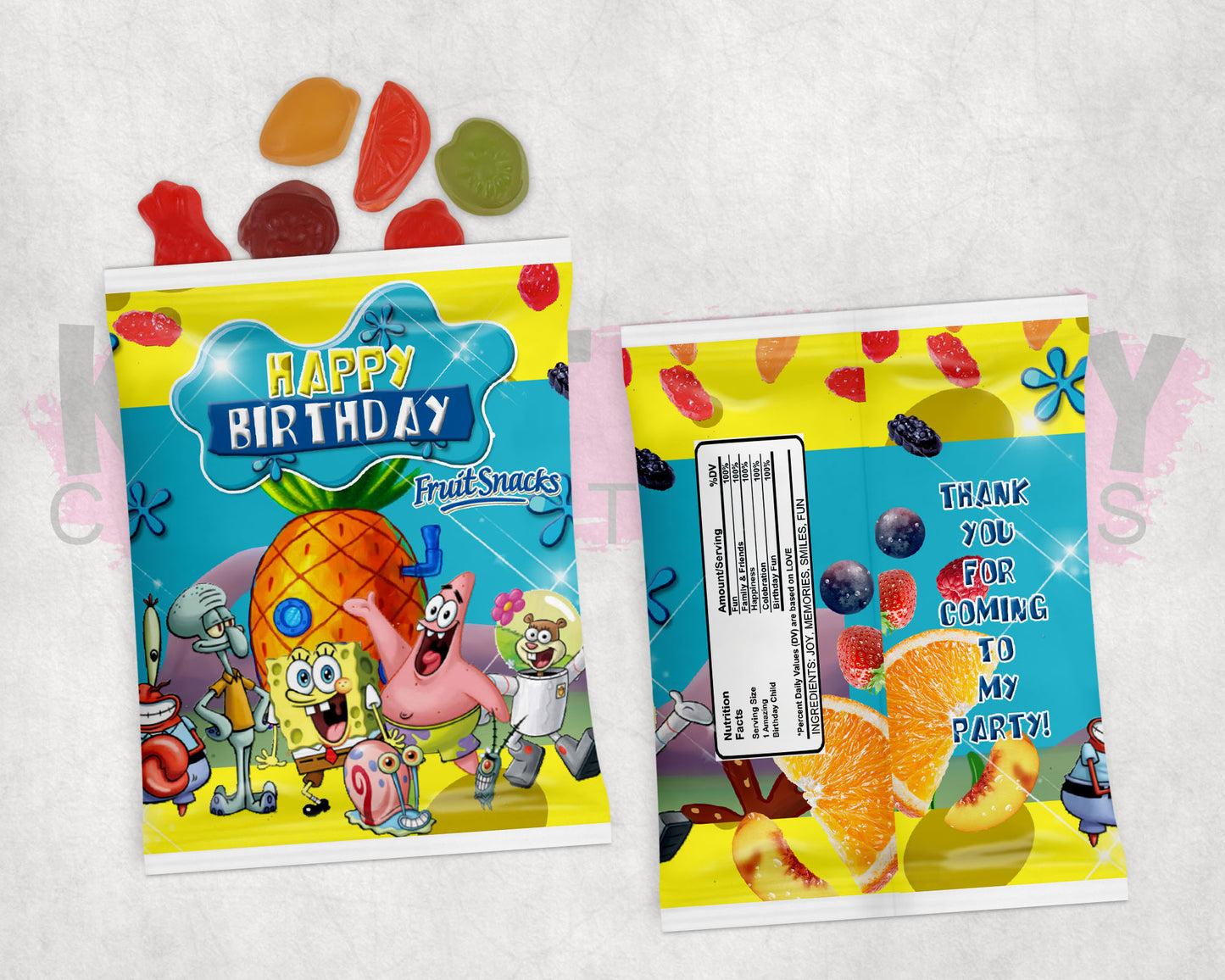 Party Treats Packages - 1 Dozen Treats Each - SpongeBob