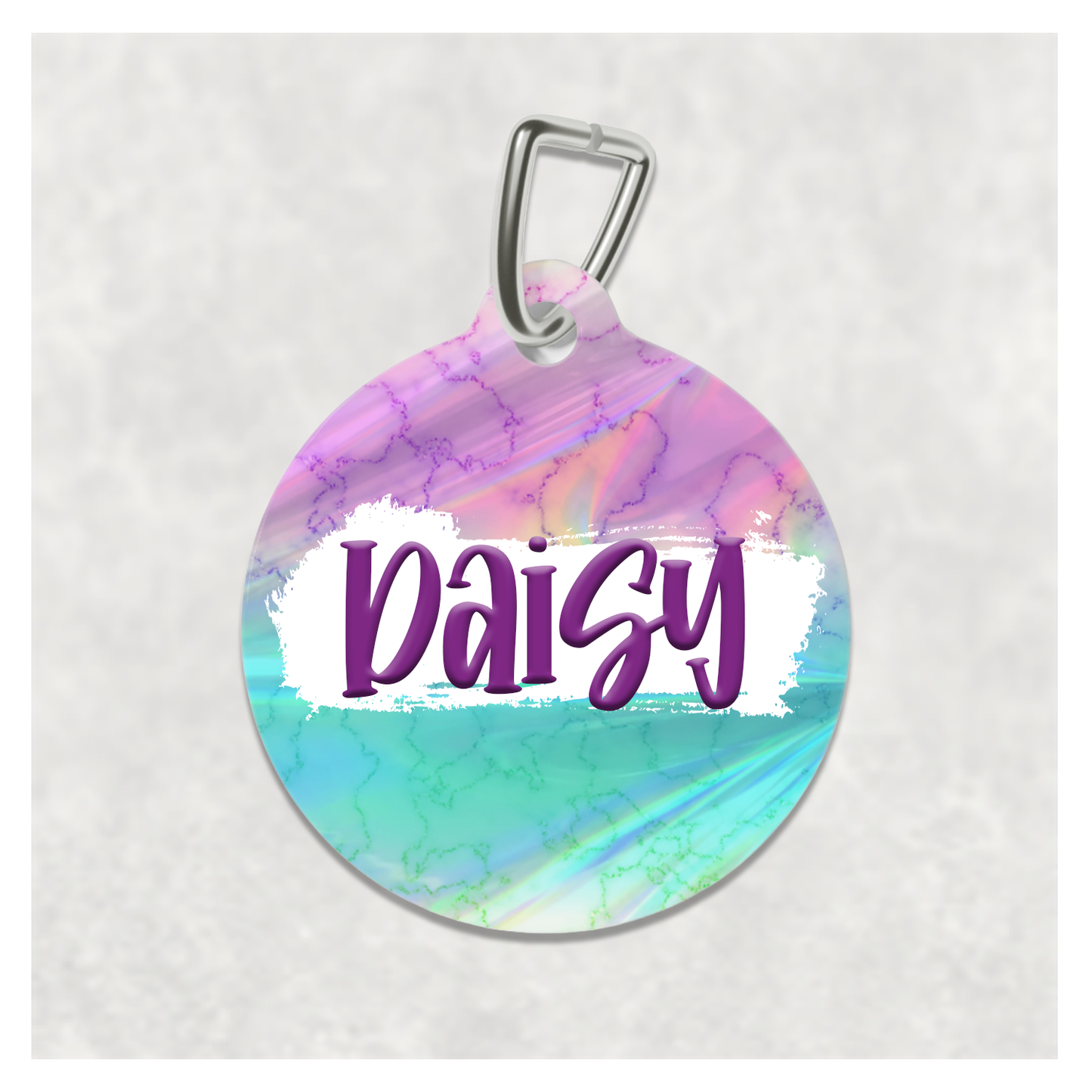 Pet Tag - Personalized Pet ID Tag - Round Tag - Daisy