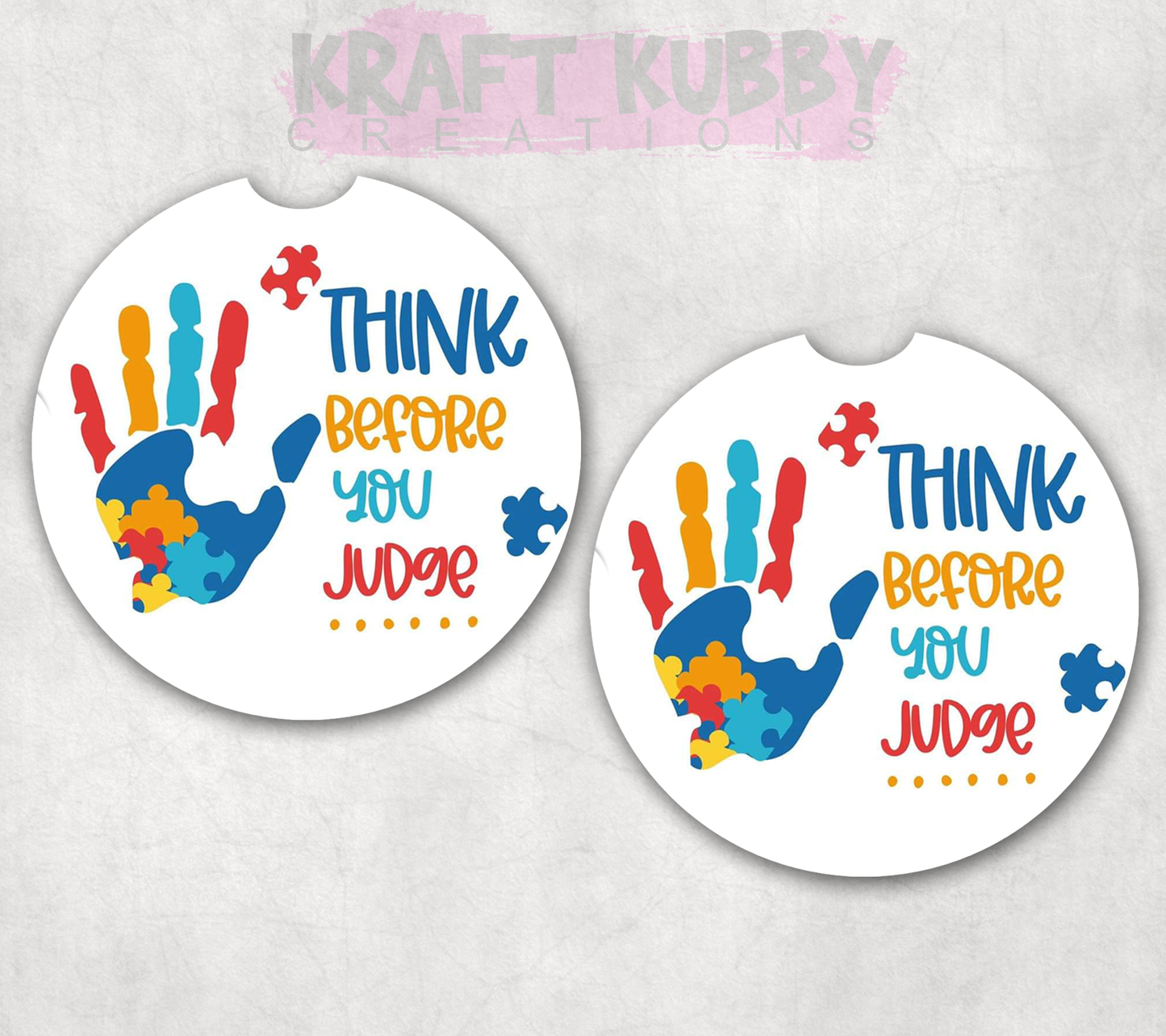 Car Coaster - Neoprene Car Coasters (2) - Think Before You Judge