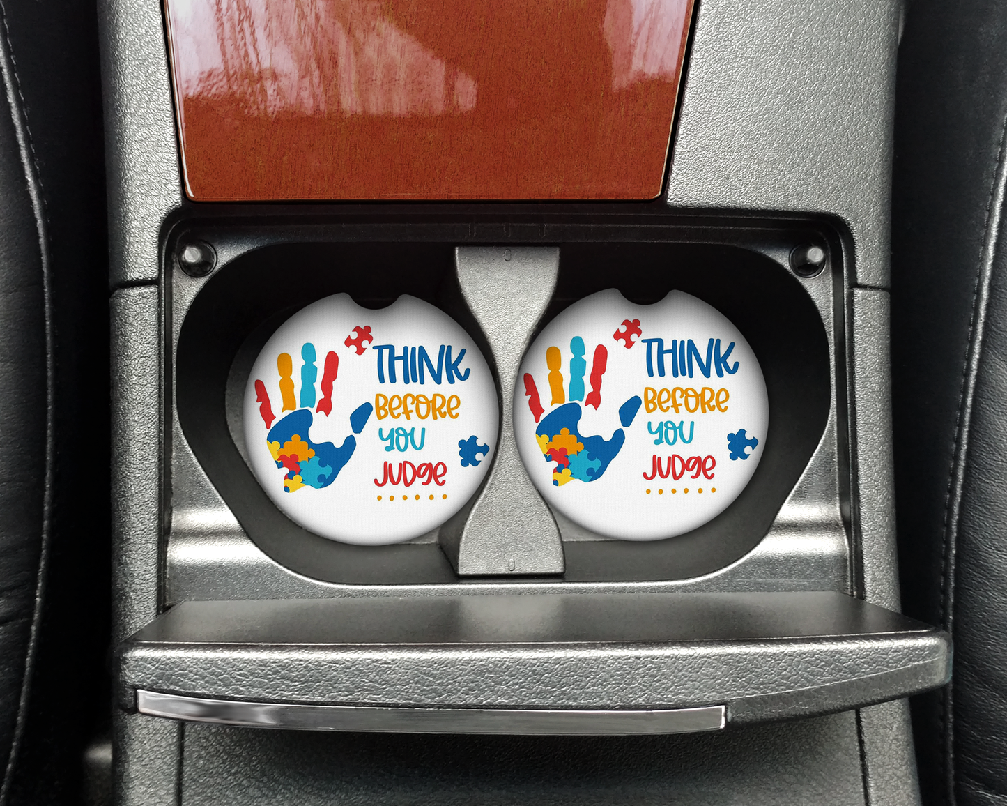Car Coaster - Neoprene Car Coasters (2) - Think Before You Judge