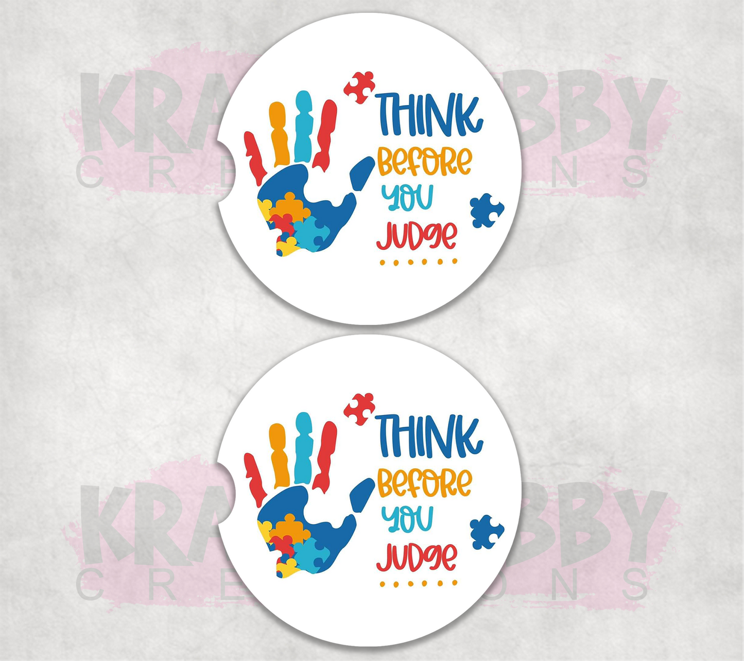 Car Coaster - Neoprene Car Coasters (2) - Think Before You Judge
