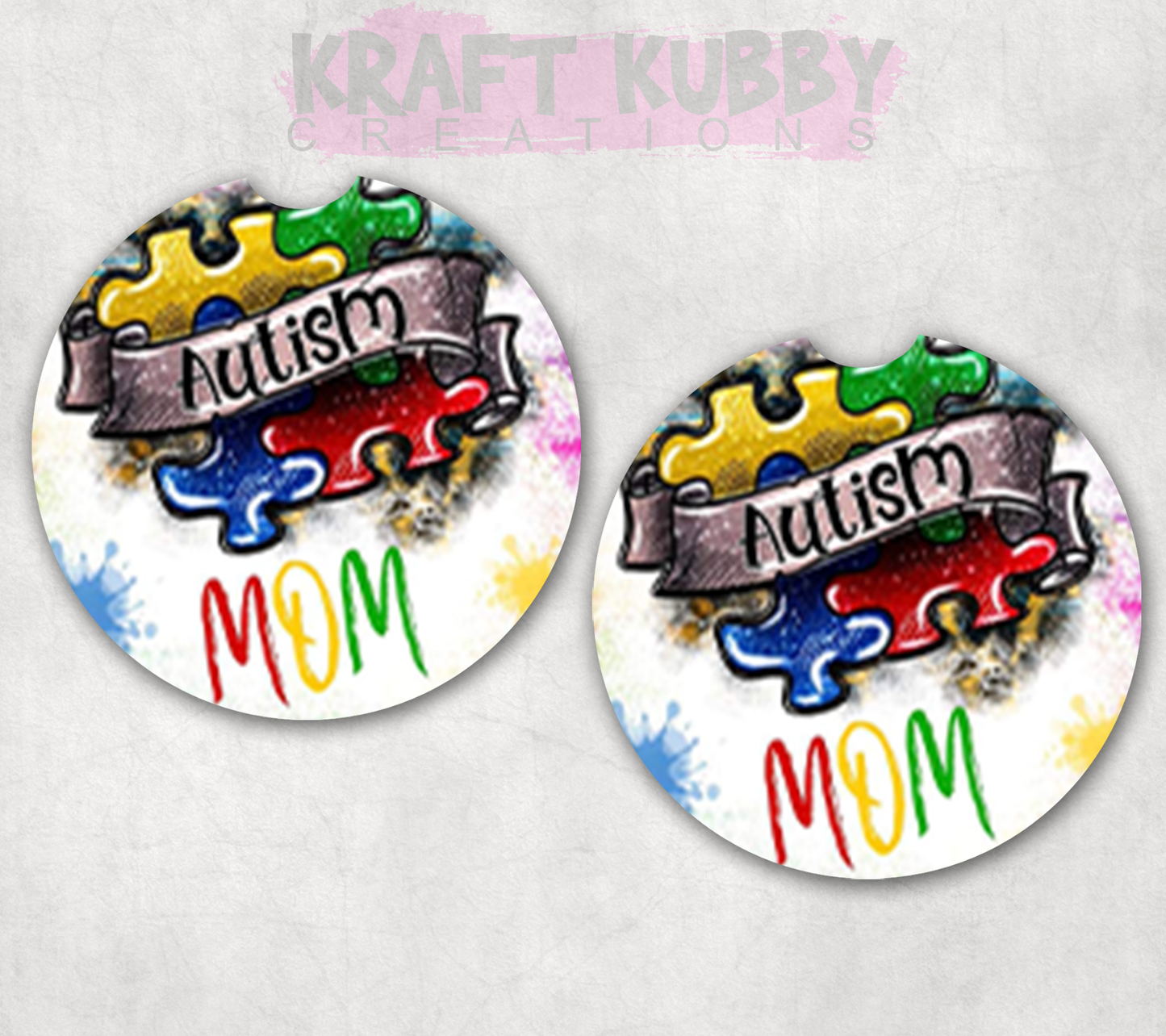 Car Coaster - Neoprene Car Coasters (2) - Autism Mom