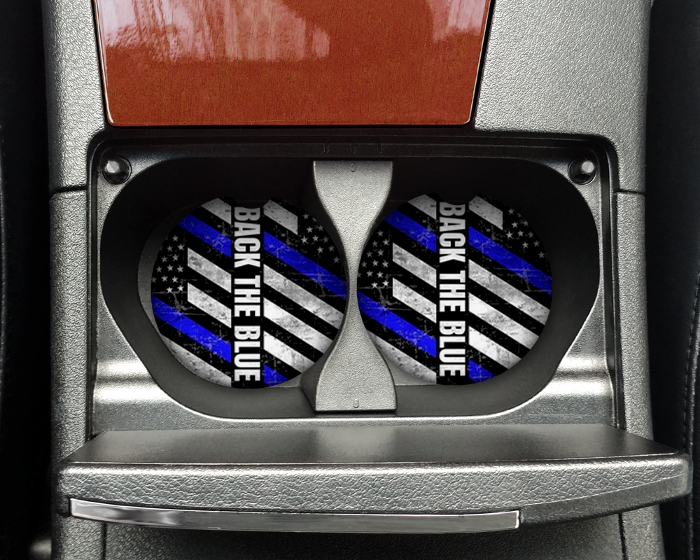 Car Coaster - Neoprene Car Coasters (2) - Back The Blue