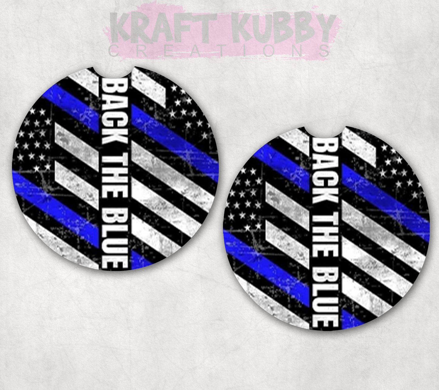 Car Coaster - Neoprene Car Coasters (2) - Back The Blue