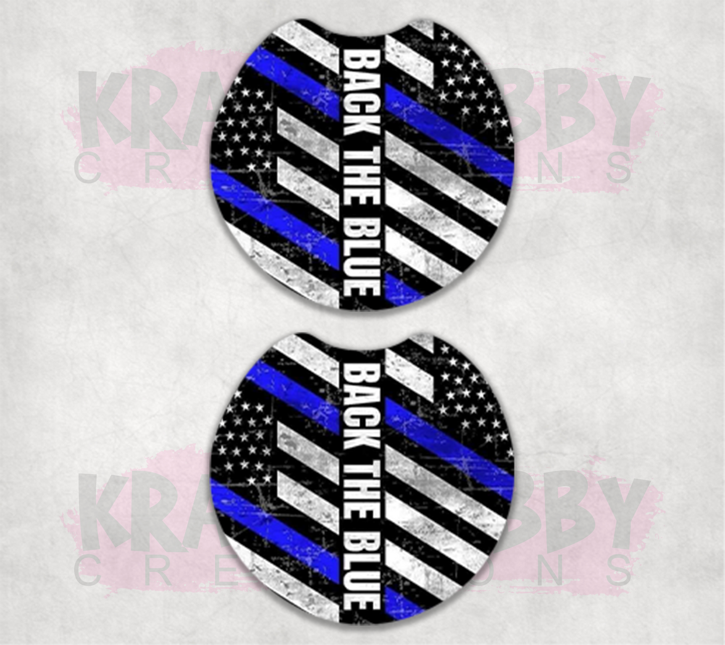 Car Coaster - Neoprene Car Coasters (2) - Back The Blue