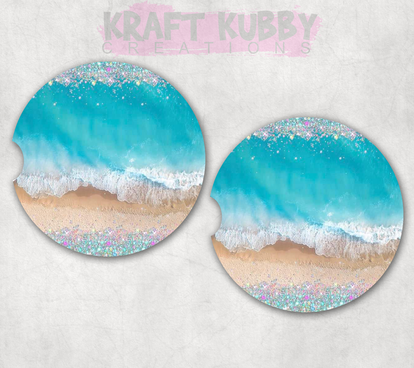 Car Coaster - Neoprene Car Coasters (2) - Beach