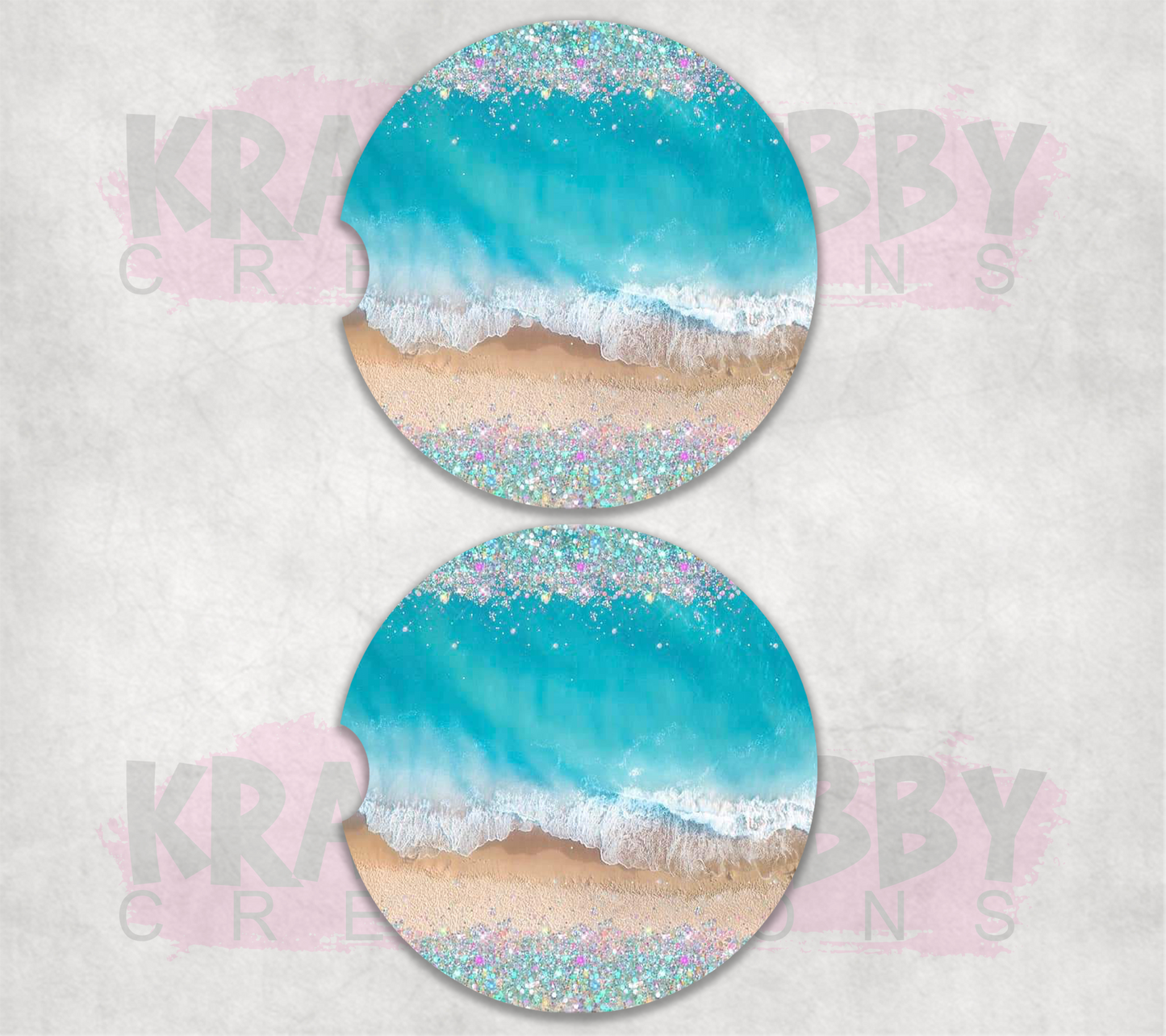 Car Coaster - Neoprene Car Coasters (2) - Beach