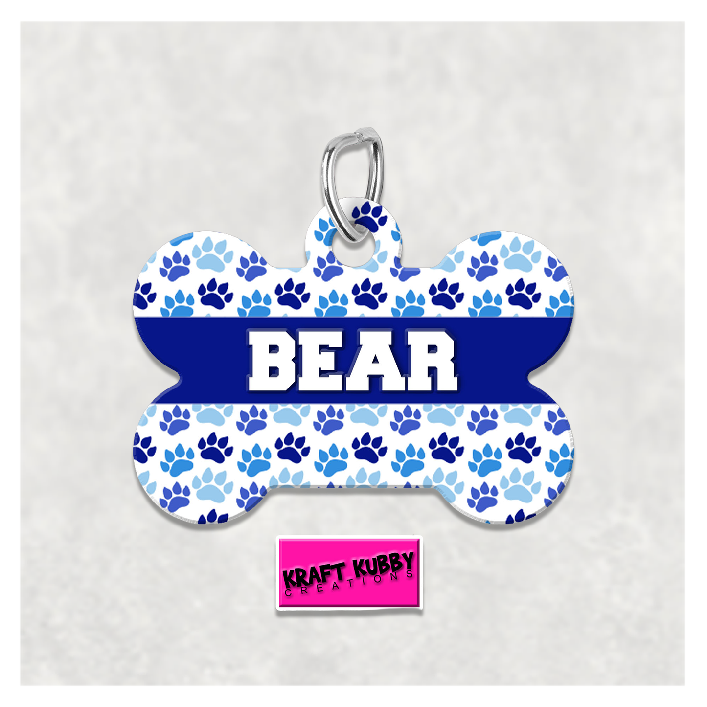 Pet Tag - Personalized Pet ID Tag - Bone Tag - Bear