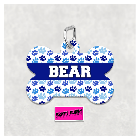 Pet Tag - Personalized Pet ID Tag - Bone Tag - Bear