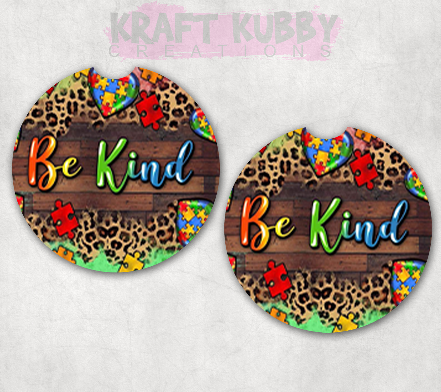 Car Coaster - Neoprene Car Coasters (2) - Be Kind