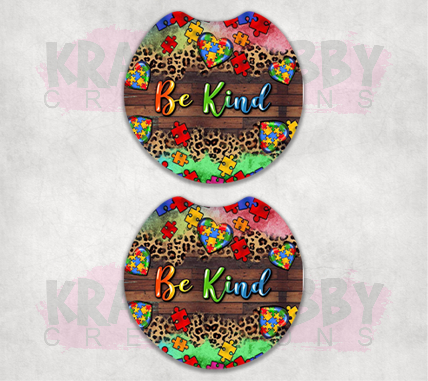 Car Coaster - Neoprene Car Coasters (2) - Be Kind