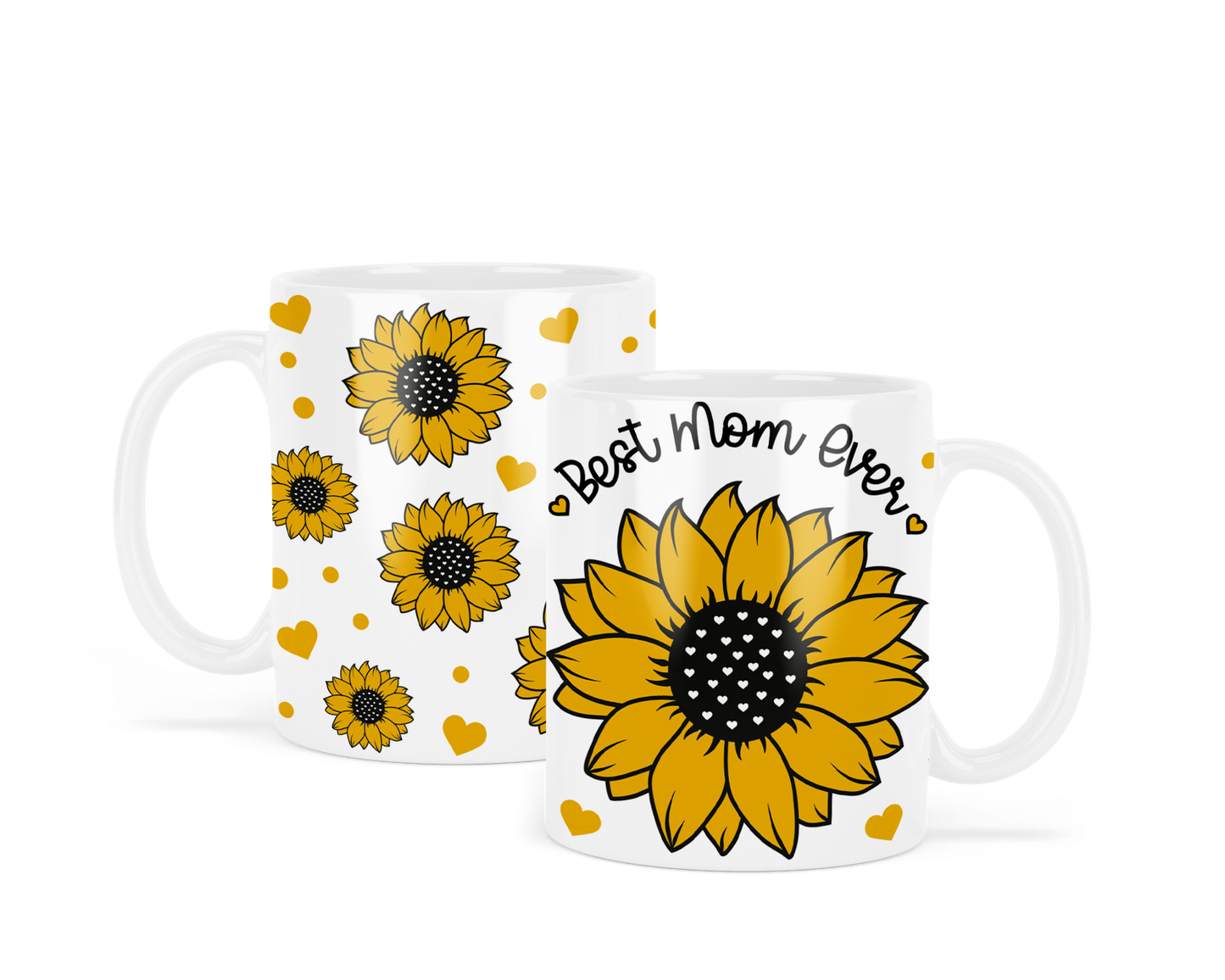 Mug - 11 oz or 15 oz | Sublimation | Best Mom Ever Sunflower