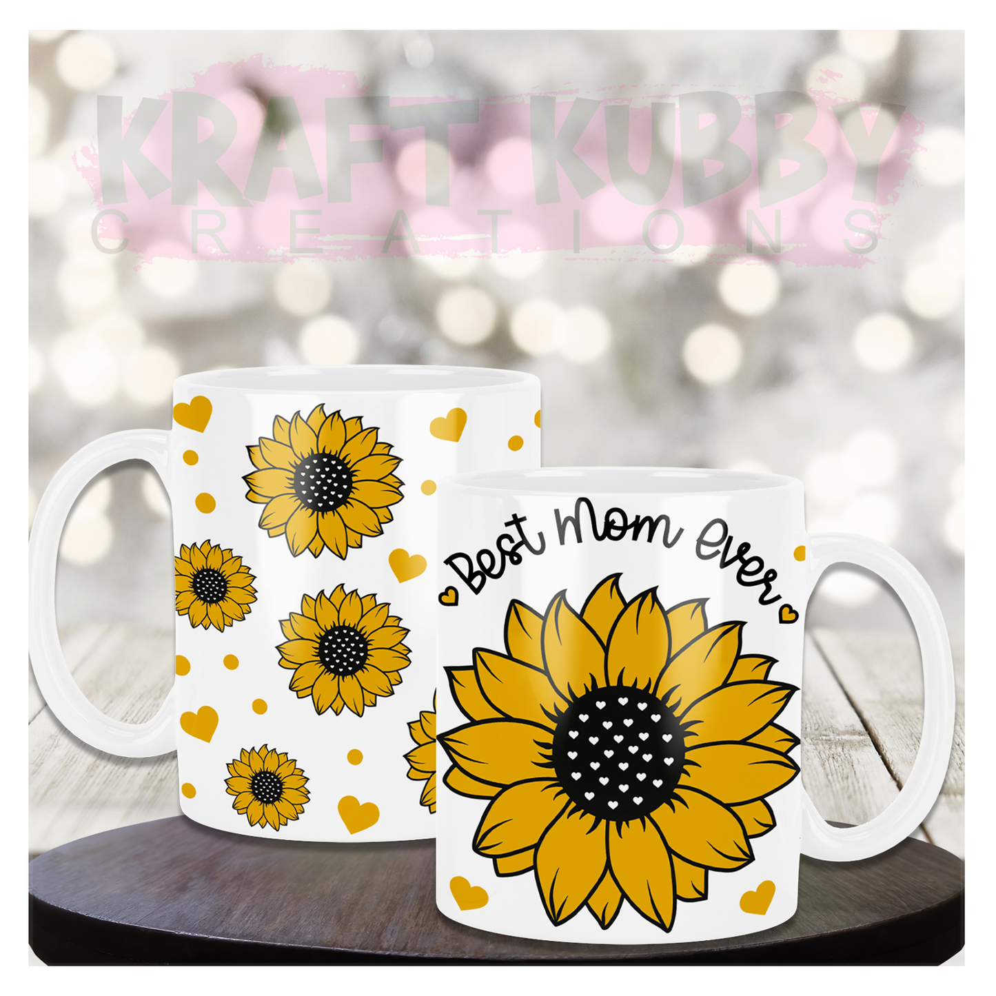 Mug - 11 oz or 15 oz | Sublimation | Best Mom Ever Sunflower