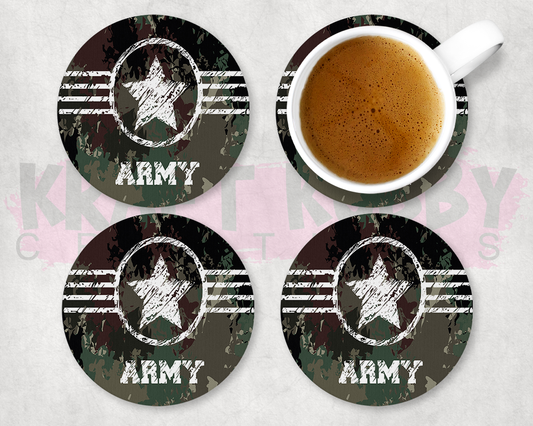 Table Coaster - Neoprene Table Coasters - Army