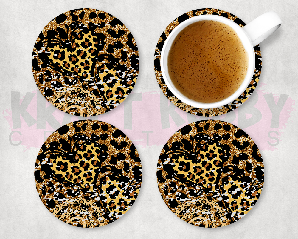 Table Coaster - Neoprene Table Coasters - Cheetah Print #1