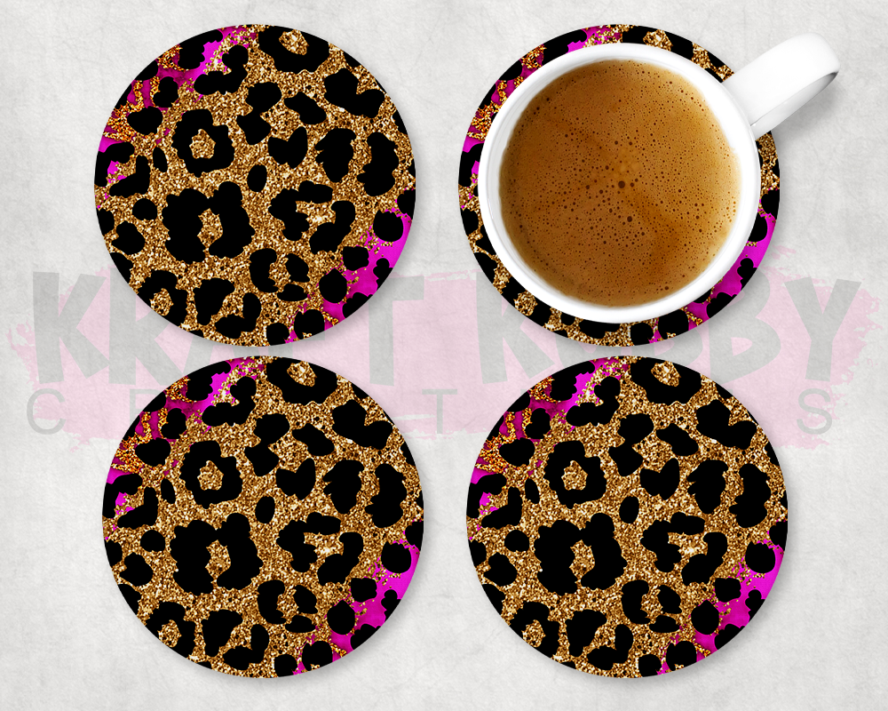 Table Coaster - Neoprene Table Coasters - Cheetah Print #2