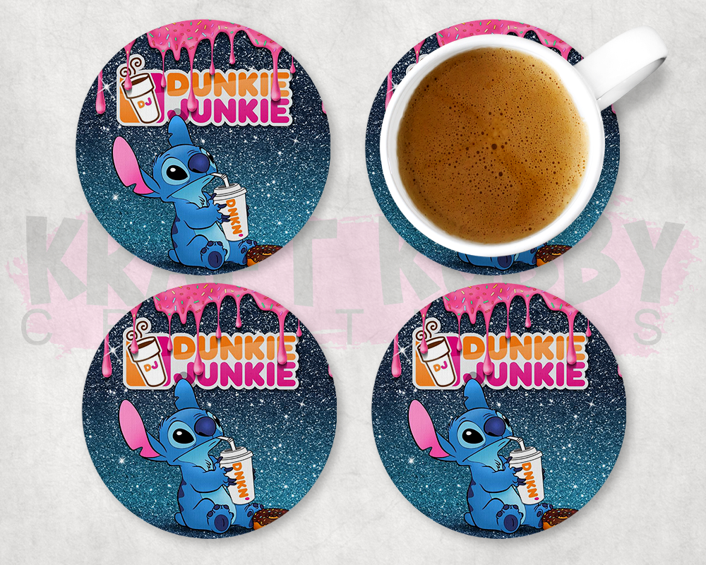 Table Coaster - Neoprene Table Coasters - Dunkie Junkie - Stitch