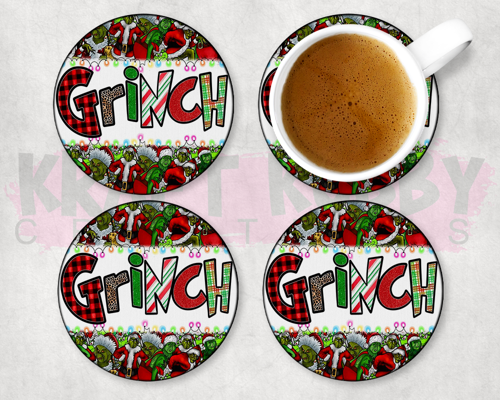 Table Coaster - Neoprene - Christmas - Grinch #2