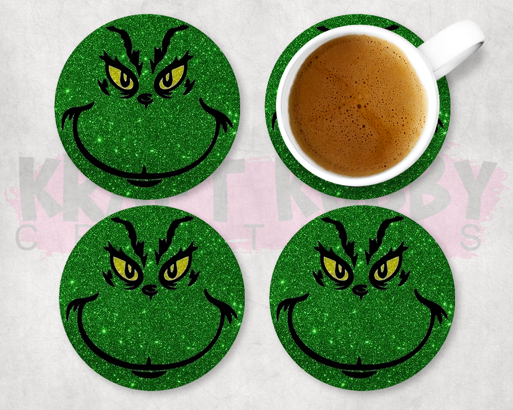 Table Coaster - Neoprene - Christmas - Grinch #1