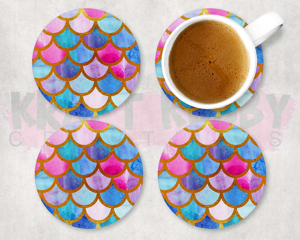 Table Coaster - Neoprene Table Coasters - Mermaids