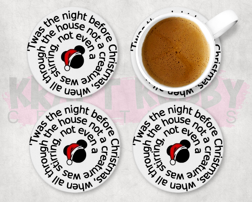 Table Coaster - Neoprene - Christmas - Night Before Christmas